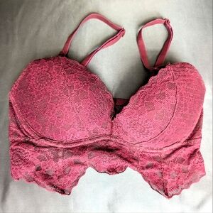 VS Pink Longline Bralette - Burgundy